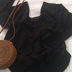 Free People Linen Cut-out Top